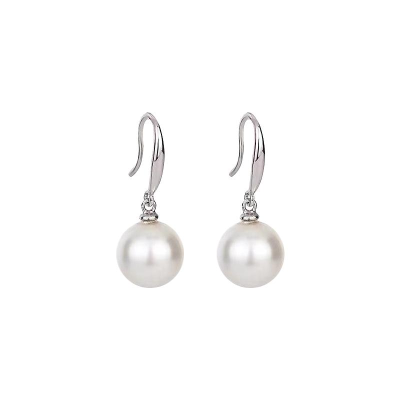 S925 Sterling Silver Large Pearl Dangle Earrings for Women - 2024 Niche Design Ear Hooks, High-End Temperament Jewelry.