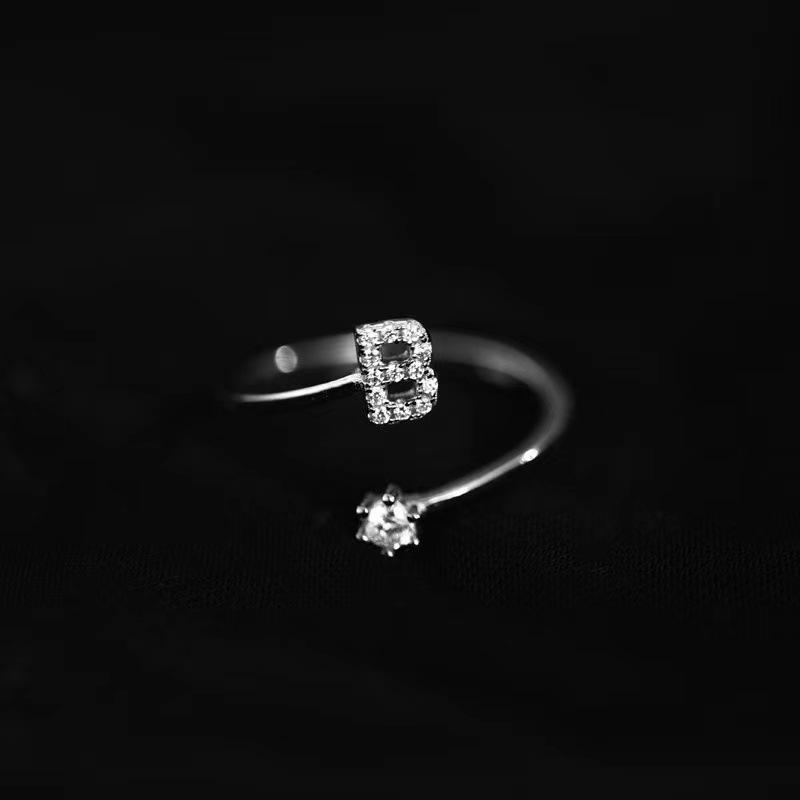Exquisite Women's 26 Letter Open Ring - European & American Design