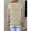 Elegant Autumn and Winter, Bohemian, Western-style Versatile Pullover V-neck Long Sleeved Women's Top, Trendy Women's Knitted Sweater