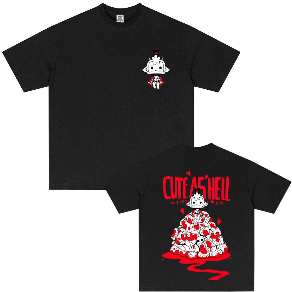 Game Cult of The Lamb Graphic Tshirt Unisex Women Otaku Lover Short Sleeve Tshirts Unisex Casual High Quality Soft Cotton Tshirt