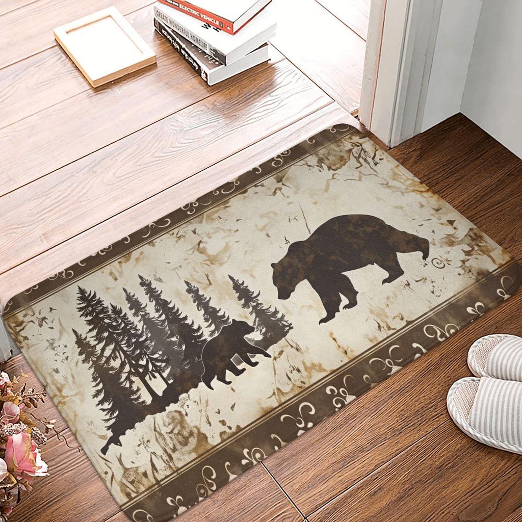 Psychedelic 3D Snow Wolf Animal Floor Door Bath Kitchen Mats Anti-Slip Indoor Wolf Lover Doormat Toilet Entrance Carpet Rug