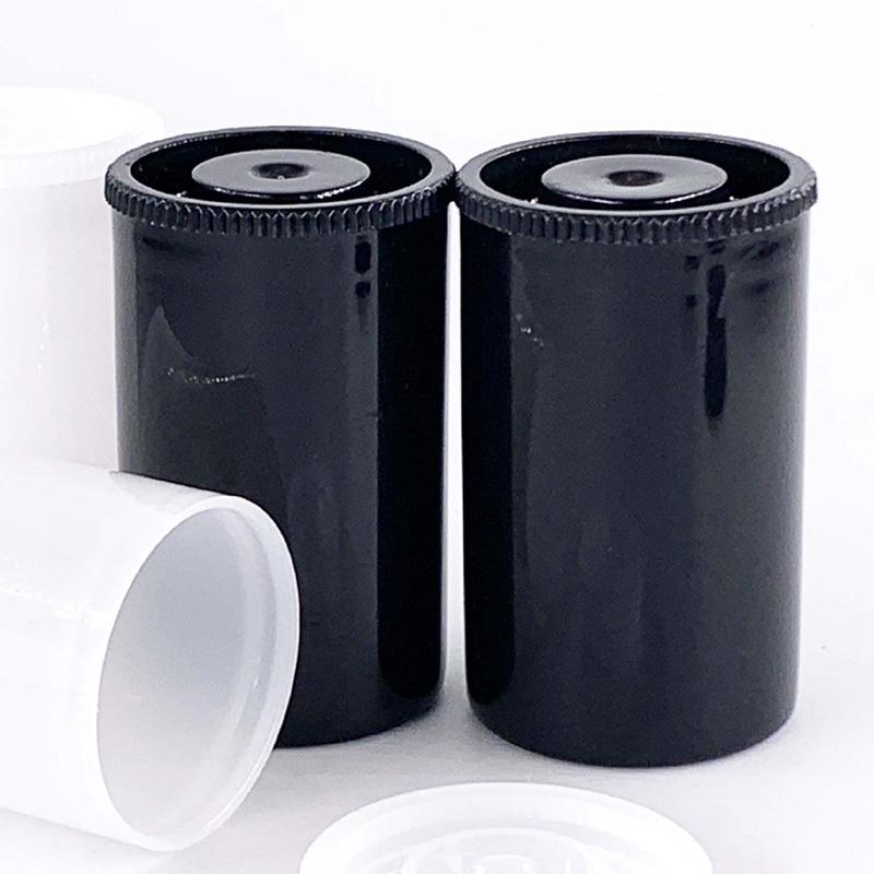 Black Film Storage Canister With Secure Cap Film Cans with Lid Film Roll Organize or for Small Office Supplies Box