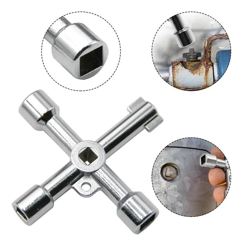 4-in-1 Multifunctional Cross Screwdriver Set - Silver Portable Hand Socket Screwdriver Head Combination Kit