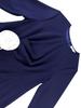 Navy Blue Plus Size Slim Fit Dress with 3D Floral Design and Contrast Trim