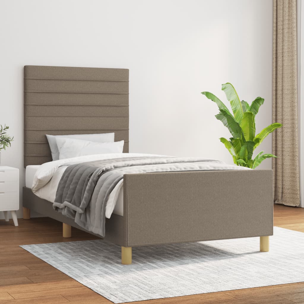 Vidaxl Struttura Letto Senza Materasso Taupe 90X190 Cm Tessuto