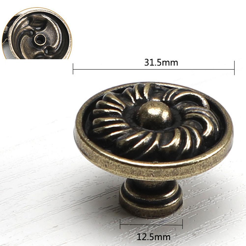 Vintage Brass Cabinet Knobs Zinc Alloy Drawer Pulls Antique Cupboard Handles For Kitchen Dresser Furniture Hardware