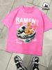 A Bowl Of Rich Lamian Noodles Washed Mans TShirts Hip Hop Breathable TShirt Casual Cotton Clothes Unisex Casual Loose Top