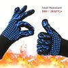 2pcs BBQ Microwave Oven Gloves Baking Oven Mitts Non-slip Fireproof Gloves Heat Resistant 800 Degrees Cooking Oven Gloves