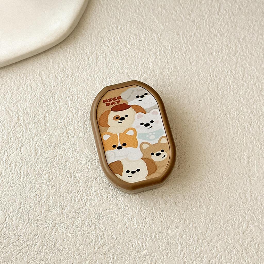 

Portable Lens Companion Box Compact Cute Cartoon Lens Box Contact Lens Case Pp Material For Backpack Work Daily Home Storage коричневий
