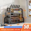 Multifunctional Seasoning Kitchenware Storage Holders Large Capacity Kitchen Seasoning Storage Rack Countertop