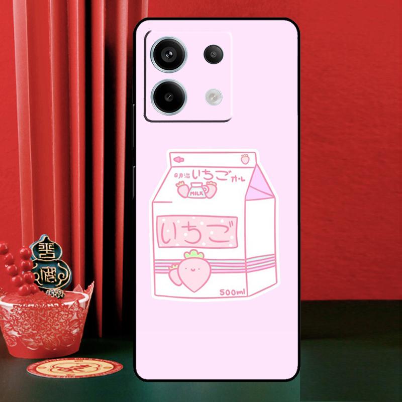 Kawaii Japanese Strawberry Milk For Xiaomi Redmi Note 14 Pro 13 12 11 9 10 9S 10S 11S 12S Redmi 13C 10C 12C 14C Phone Case