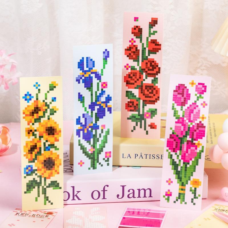 Mosaic Sticker Self-made Bookmarks Jigsaw Color Square Stress-relieving Game Children's Intelligence Enlightenment DIY Stickers