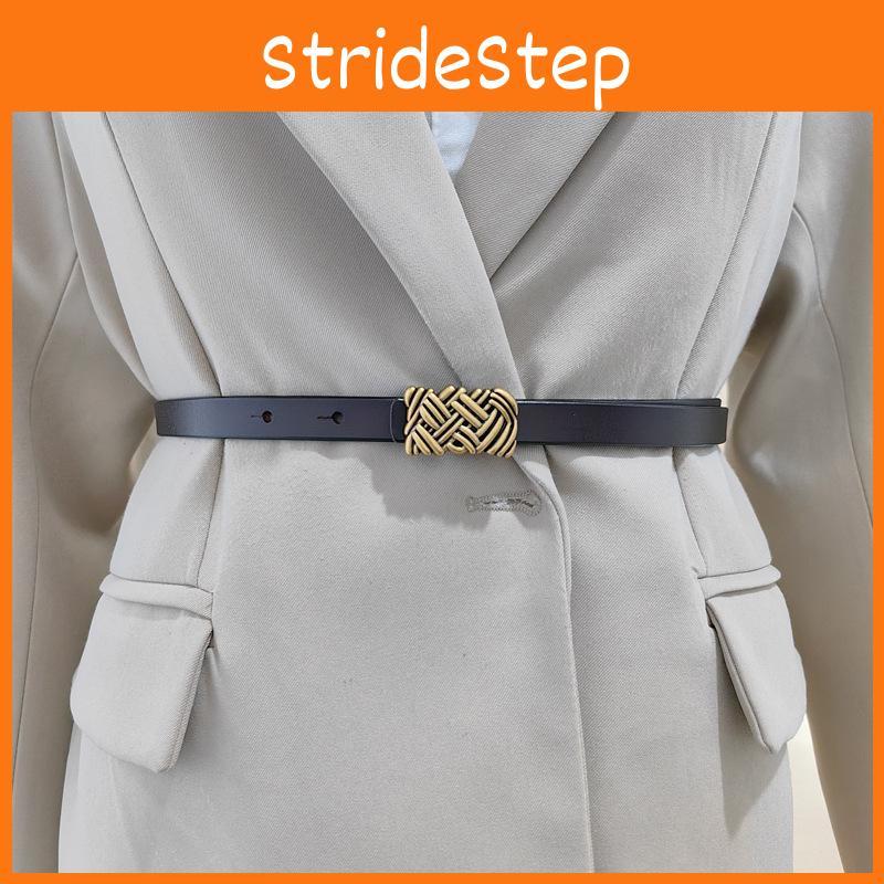 Womens Belt Leather With Classic Silver Buckle For Daily Office Attire Gift