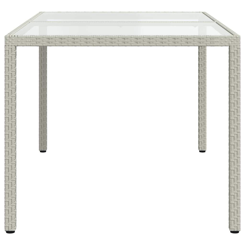 Vidaxl Stół Ogrodowy, 150X90X75 Cm, Szkło I Rattan Pe, Biały