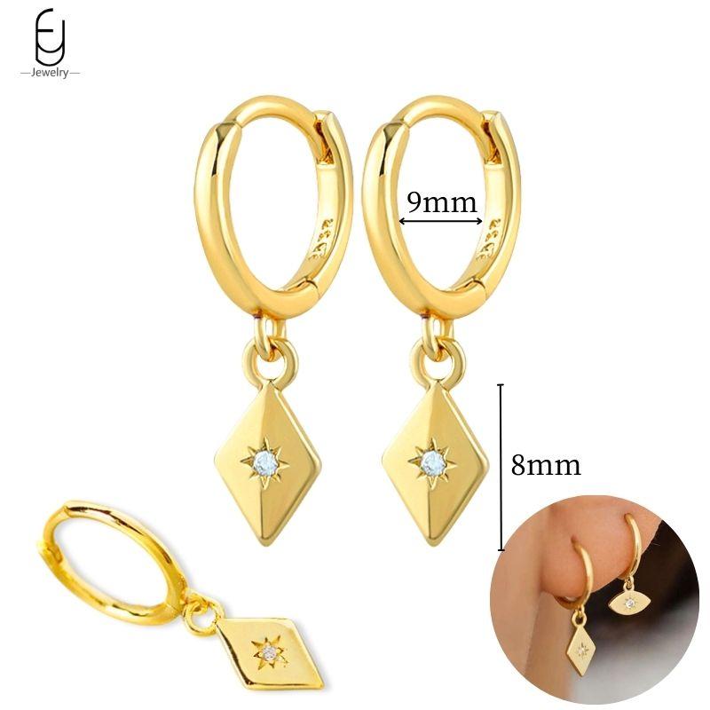 925 Silver Needle Vintage Gold Earrings Luxury Long Chain Tassel Crystal Hoop Earrings for Women Party Trend Jewelry