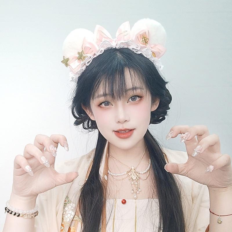 Handmade Gorgeous Bear Ear Headband Two-dimensional Soft Girl Girl Headgear Comic Show Lolita Bear Ear Headband