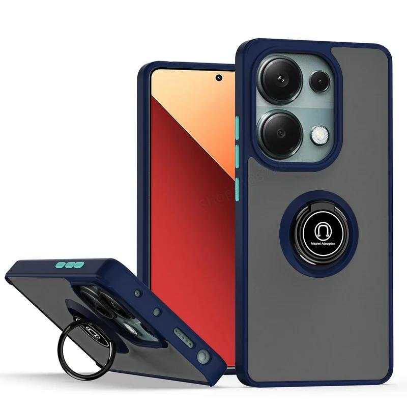 Magnetic Matte Ring Holder Case for Redmi Xiaomi 14T 12T Note 12 13 Ultra  Pro Plus 14 13C 14C X6 4 5G  Deluxe Shockproof Cover