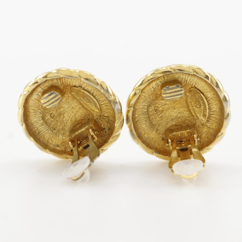 CHANEL COCO Mark Earring vintage Plated Gold 22.8g Women Used