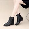 Soft Leather Comfortable Good-looking Short Boots Women's 2025 Autumn and Winter New Flat-bottomed Slope Heel Super Soft Bare Boots Non-slip Po