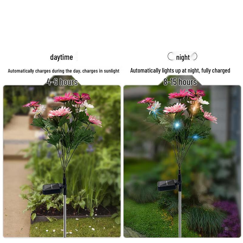 Solar Chrysanthemum Butterfly Garden Light