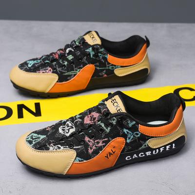 2025 Autumn New Casual Men's Shoes Soft Sole Versatile Breathable Leather Sneakers Running Shoes One Pedal Lazy Shoes