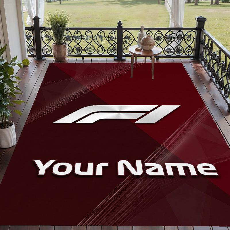 Custom Text Printed Rug F1 Non Slip Floor Carpet For Home Room Decor
