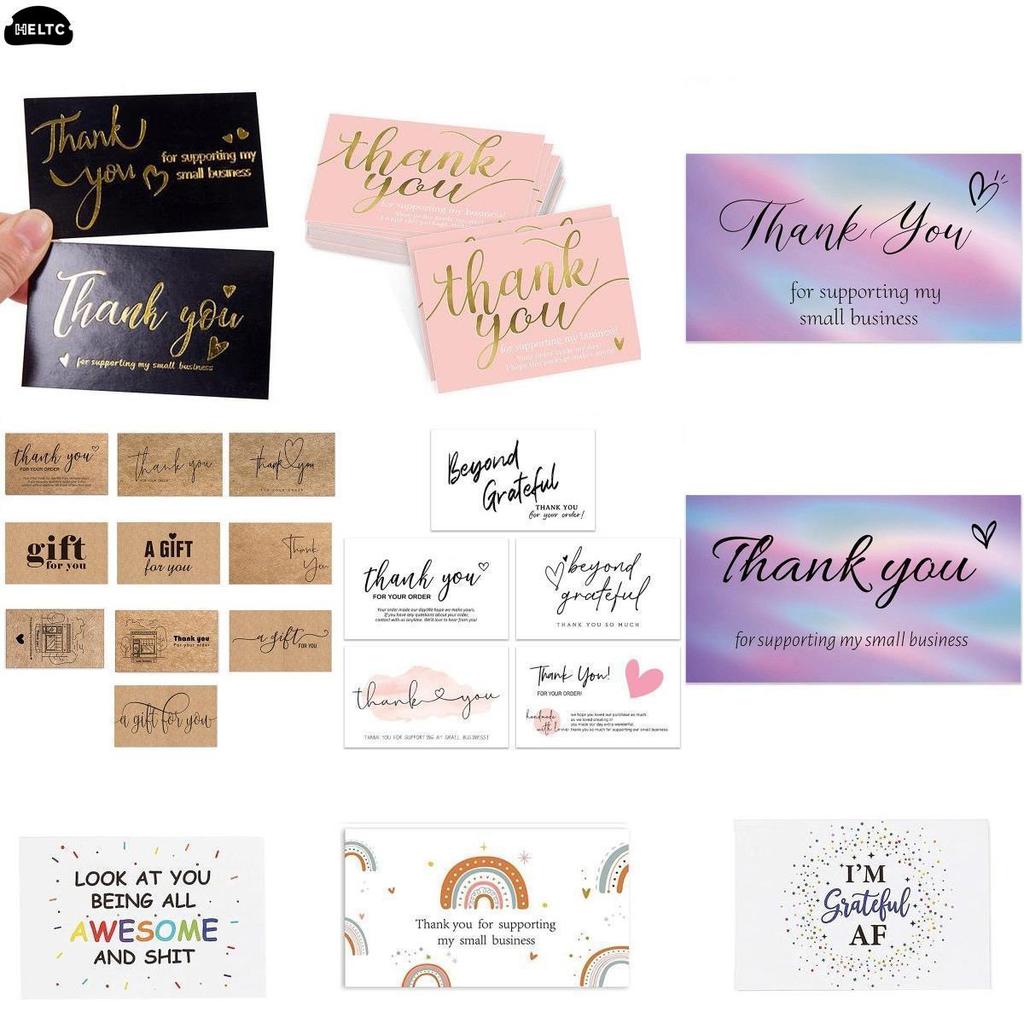 50/100/500ST Tack för din beställning Affärskort Shopping Köp Tack Hälsningskort Uppskattningskort För Små Företag