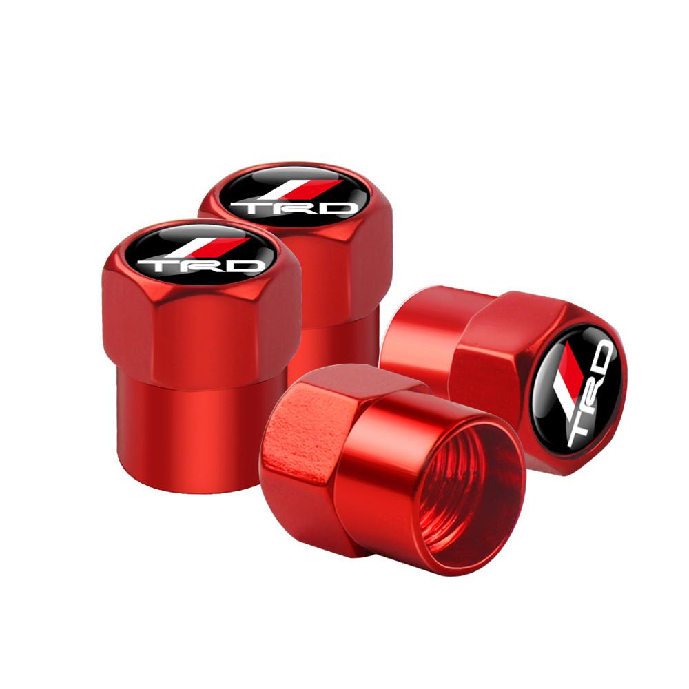 4pcs Car Badges Wheel Tire Valve Stem Caps Covers For Toyota TRD GR Sport Rav4 Corolla C-HR Yaris Hilux Crown Prius Auris