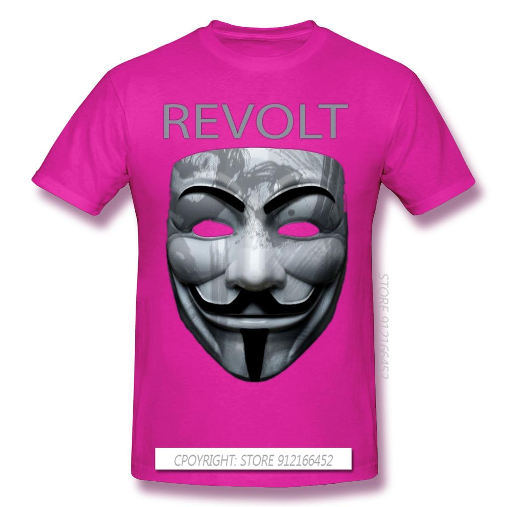 Revolt V Mask T-Shirt Anonyme Hackerorganisation Video Black Lives Matter Druck T-Shirt Sommer Groß T-Shirts