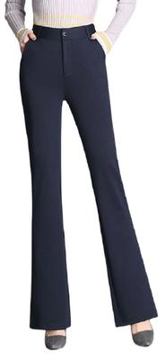 Royal Pine Warm Bootcut Long Pants with Stretch for Longer Legs Women's Fleece-Lined High-Waist (XL, Navy)