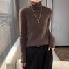 Women's Autumn Winter Pile Neck Knit Pullover Long Sleeve Slim-Fit Thin Inner High Neck Base Layer
