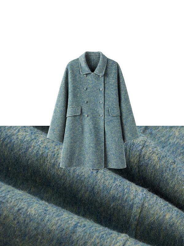 Princess Sister: Elegant A-line Double-Faced Wool Coat for Women - Autumn/Winter 2025 Collection