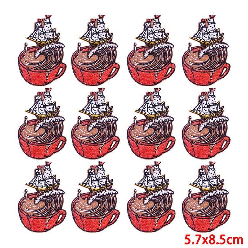 10 unids/lote, venta al por mayor, parche bordado, parches para planchar para ropa, parches para ropa, chaquetas, apliques de decoración, suministros para coser