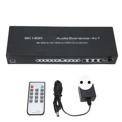 HDR HD Multimedia Interface 4x1 Sound Extractor Support 8K 60Hz 4K 120Hz ARC Aoto Switch Converter