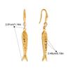 1 pair Exquisite Plated Fish Eardrops DIY Golden Fish Earrings Mini Metal Carp Earrings  for Gifts