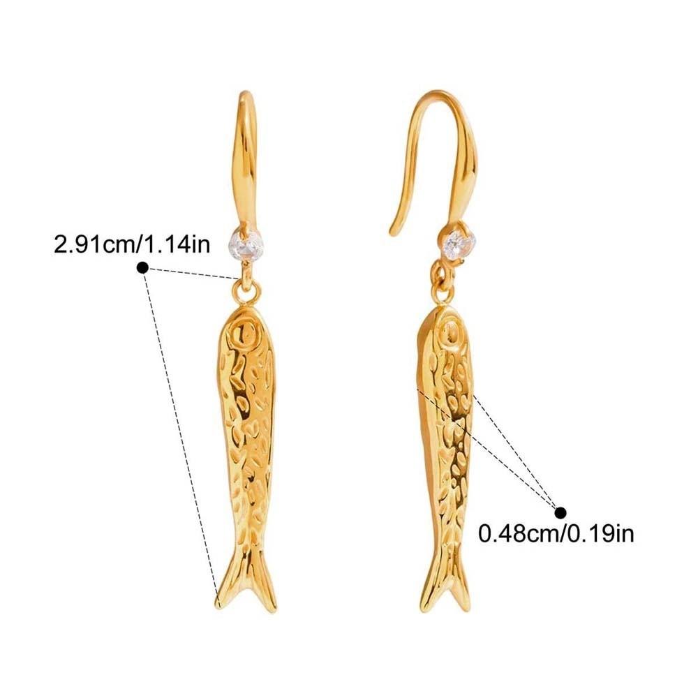 1 pair Exquisite Plated Fish Eardrops DIY Golden Fish Earrings Mini Metal Carp Earrings for Gifts