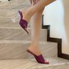 Nuove Pantofole Trasparenti Estive Sexy Cristallo Tacco Sottile Mules Da Esterno Taglia Grande Sandali Trasparenti con Tacco Alto WZ-9720-36