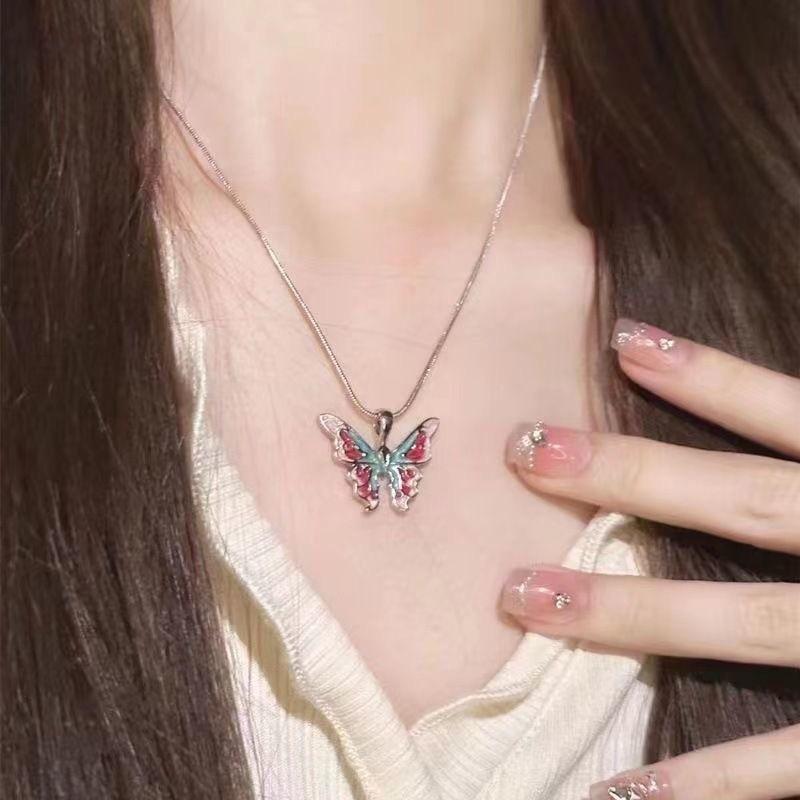 Symphony Butterfly Necklace National Style Dream Wonderland Floating Butterfly Collarbone Chain Female Ins Niche Premium Sense New Chinese Style
