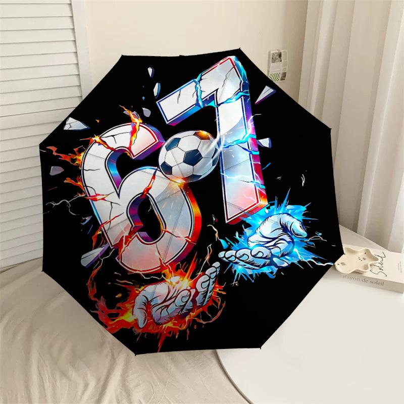 1PC Soccer Football Umbrella-8-Rib Reinforced, Automatic Open, Lightweight & Durable, Fashion Accessory for Outdoor, J0343