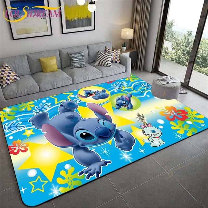 New Cartoon Stitch Carpets Kids Crawling Carpets Living Room Tea Table Mats Bedroom Rug Washable Floor Mats Household Area Mat