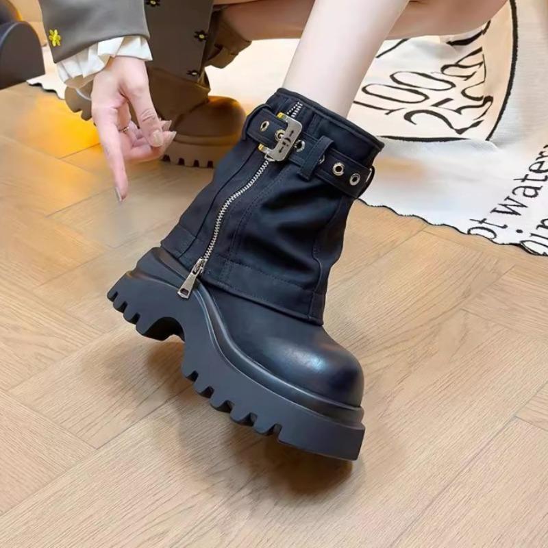 Fashion Ankle Boots Women Platform Chunky Shoes Designer 2025 Trend New Fashion Winter Brand Chelsea Boots Dress Walking Woman Botas