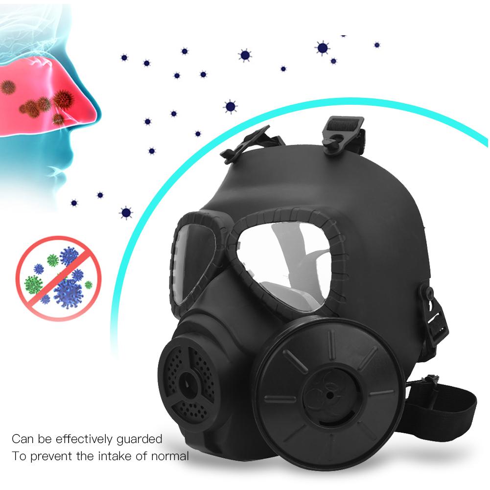 Black Anti Fog Lens CS Field Shooting Game Full Face Tactics Face Guard Shield with Exhaust