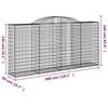 VidaXL Paniers à gabions arqués 6 pcs 300x50x140/160 cm fer galvanisé, gabion, cage de gabion, panier de mur de gabion, mur 3146741