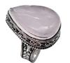 Rose Quartz Natural Gemstone Antique Silver Plated Ring US Size-6.75 A 486