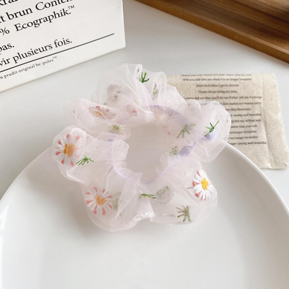 Cotton Floral Scrunchies Rubber Hair Accessories Fashion Elastic Hair Rubber Band