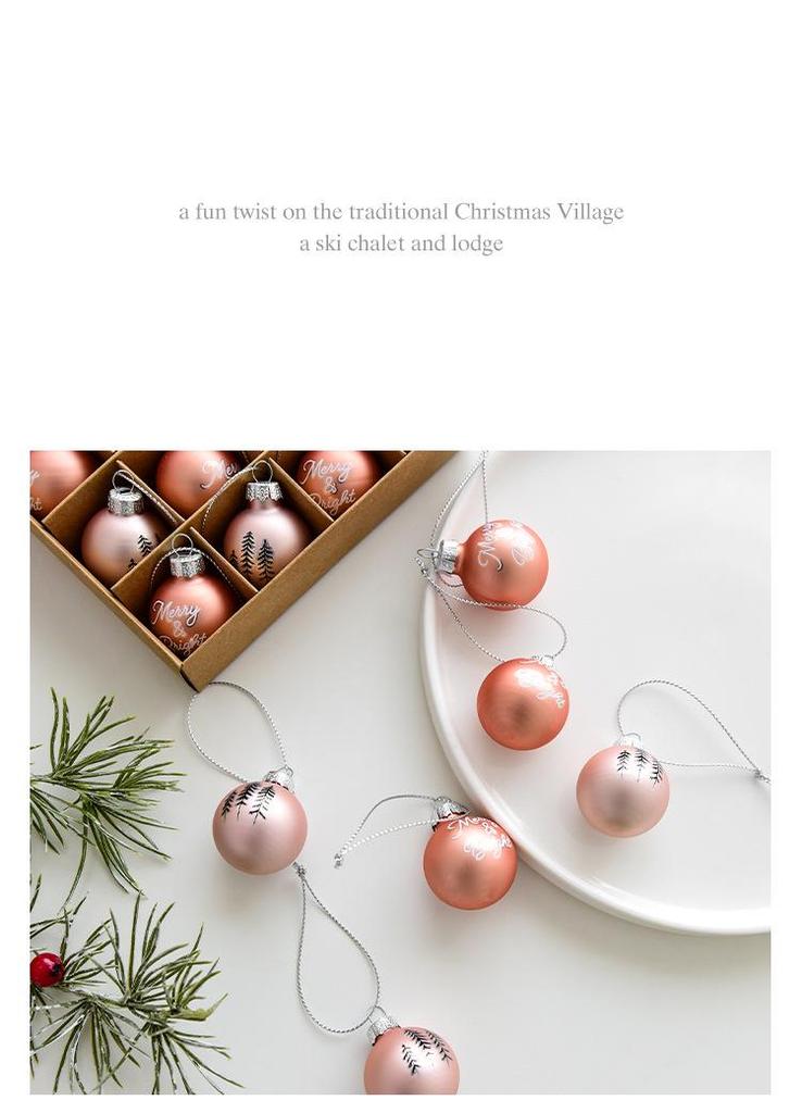 Painted Christmas Tree Glass Ball Pendant Decoration
