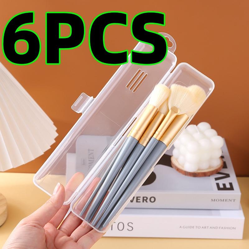 6-Piece Brush Storage Box, Portable Makeup Brush Storage Box, Dust-Proof Pencil Case with Lid, Eye Shadow Brush