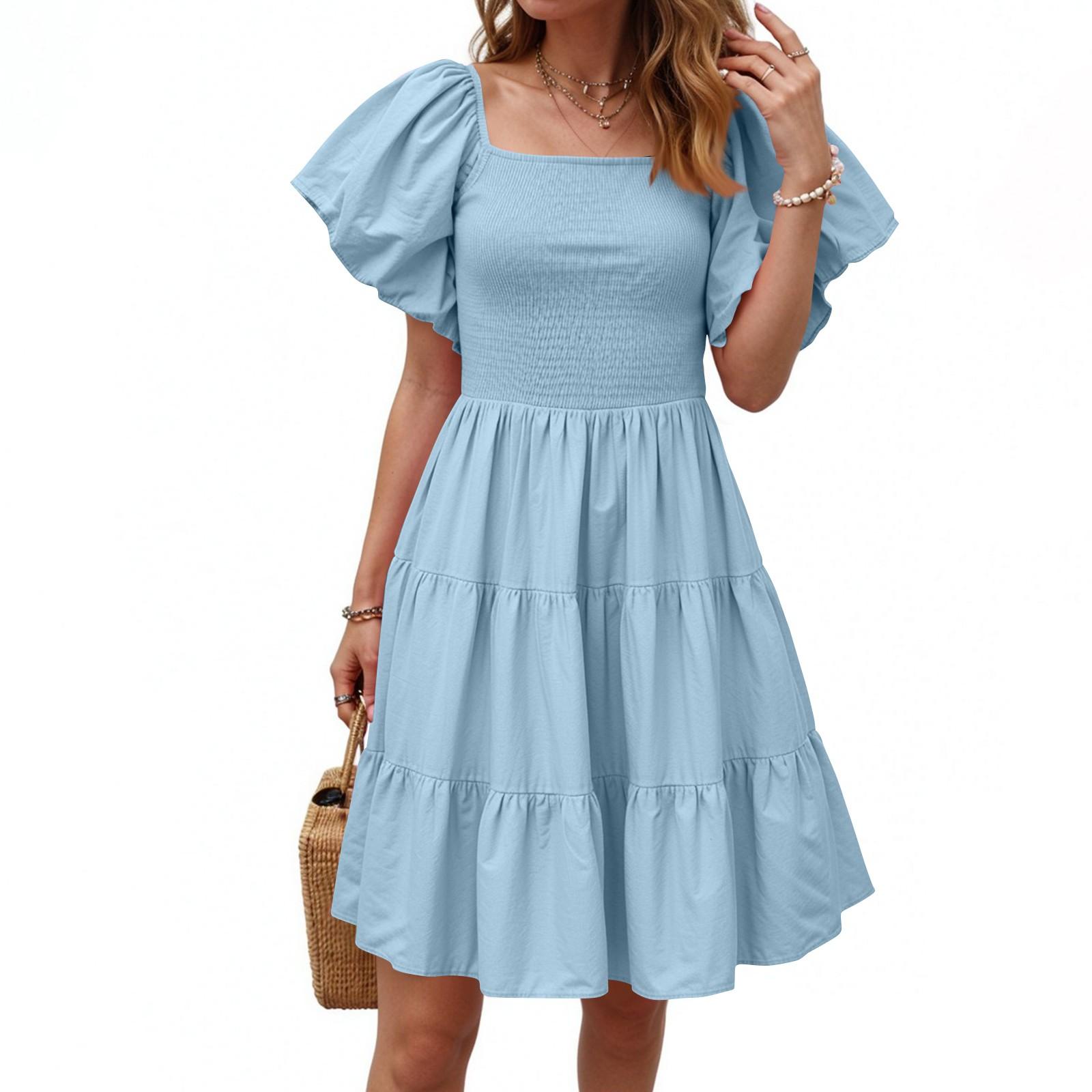 

Женское плиссированное платье трапециевидной формы с большим подолом и рукавами-пузырьками в стиле пэчворк XXL