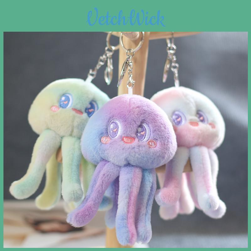 Ultra Soft Plush Toy Jellyfish Keychain Adorable Ocean Animal Stuffed Doll