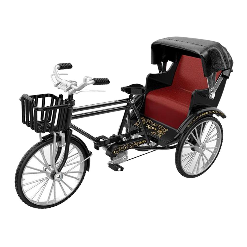 1/12 Scale Metal Tricycle Wheel Toy Collectible Model Scenery Retro Miniature Sculpture for Kids
